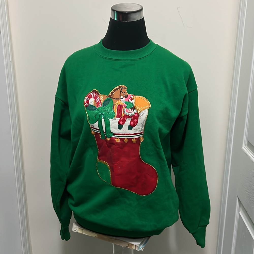 Vintage Fun Y2k Stuffed Christmas Sock Ugly Sweater Size XL